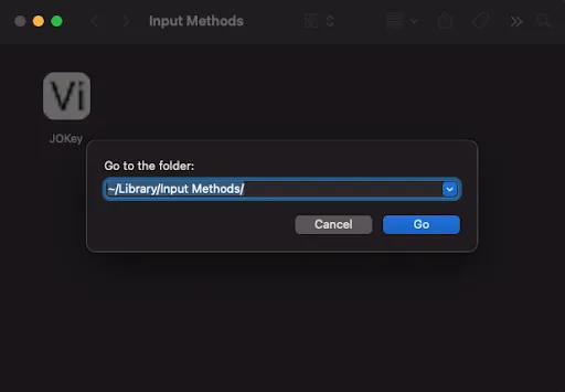 Thư mục Input Methods trong Finder